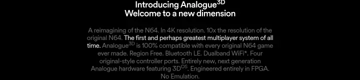 Introducing Analogue3D Welcome to a new… on Analogue