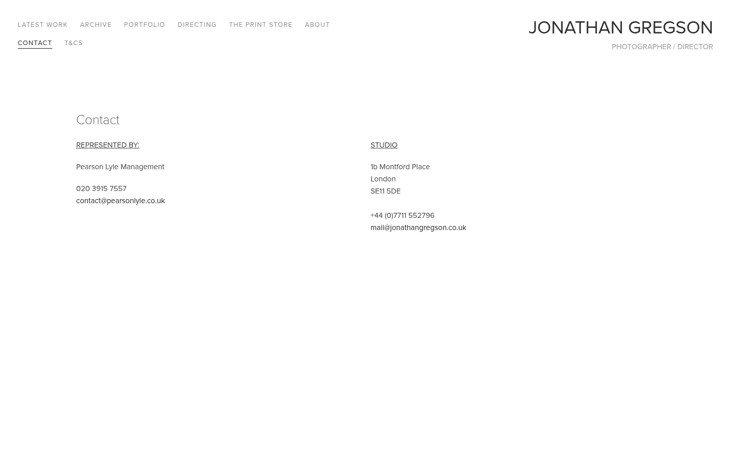 Screenshot of Jonathan Gregson at desktop width