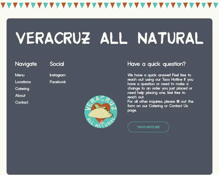 Footer on Veracruz All Natural
