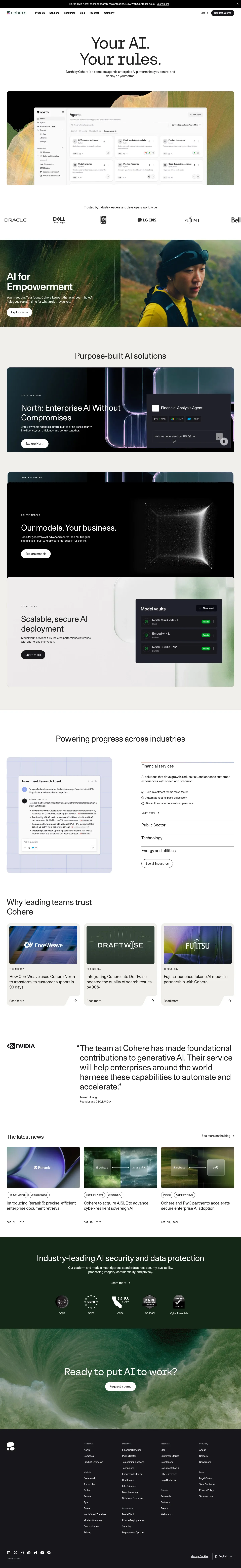 Screenshot of Cohere at desktop width