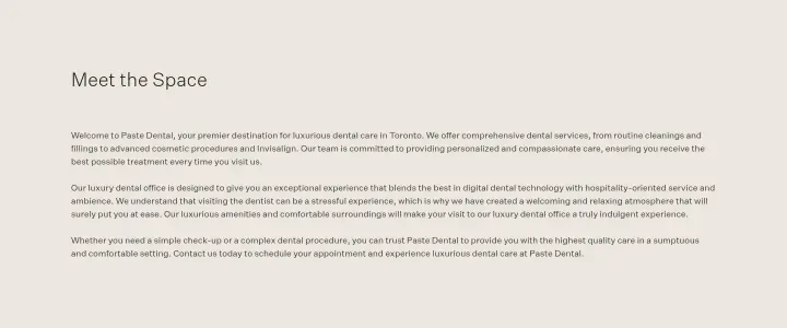 Meet the Space on Paste Dental
