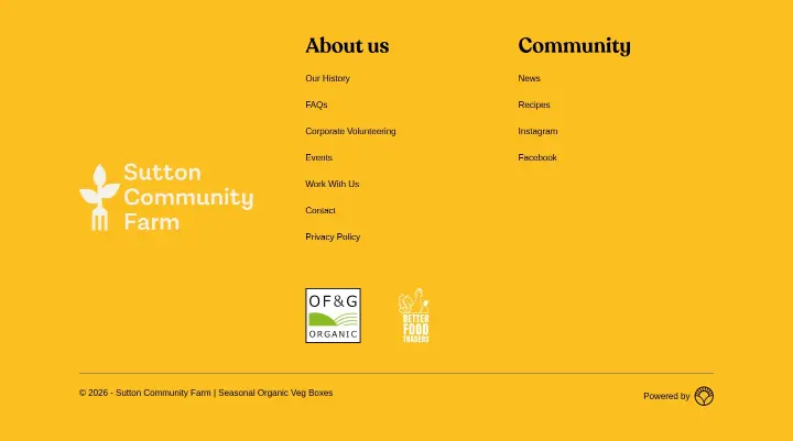 Footer on Sutton Community Farm