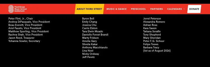 Board of Directors on Third Street Music School Settlement