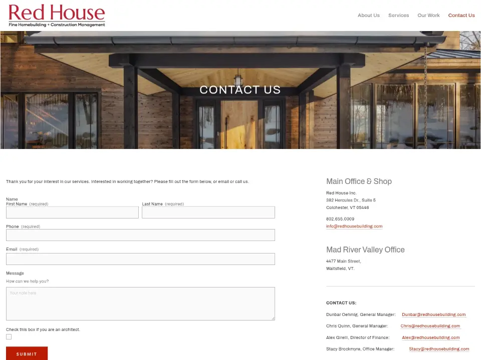 Red House Building — Contact