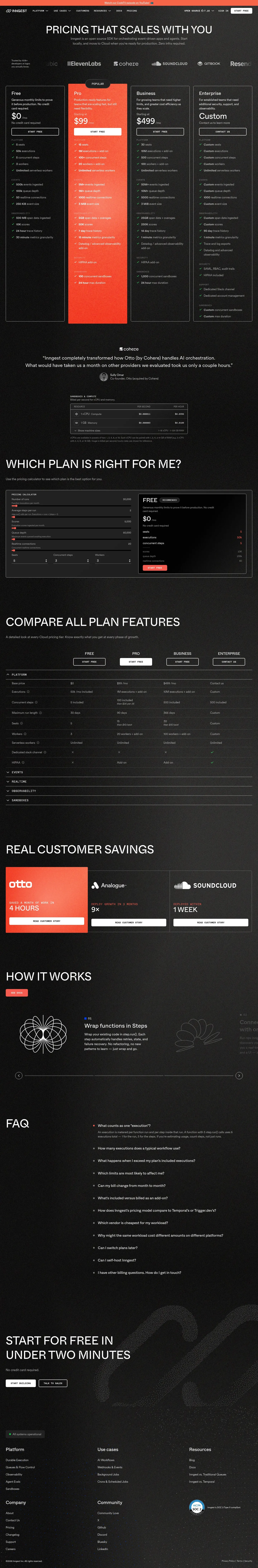 Screenshot of Inngest at desktop width