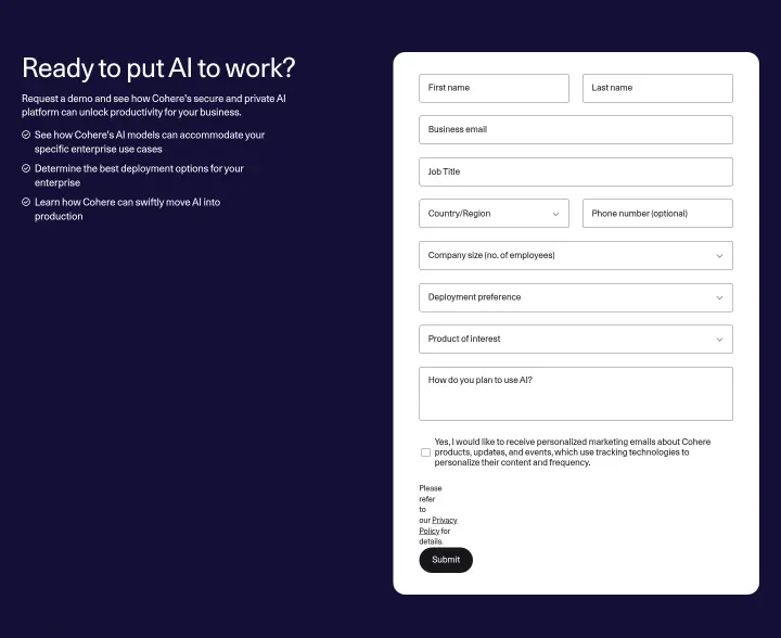 Ready to put AI to work? on Cohere