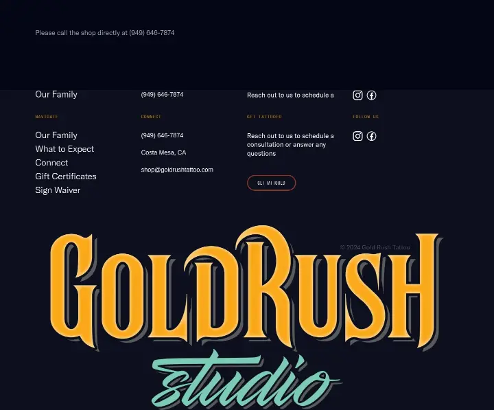 Footer on Gold Rush Tattoo