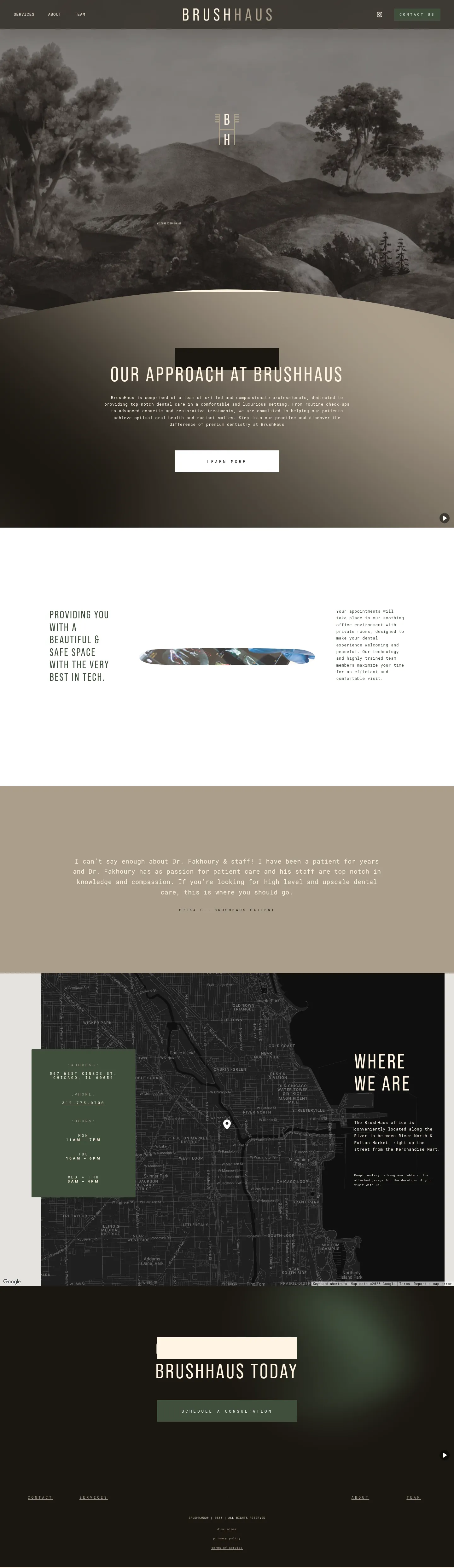 Screenshot of BrushHaus at desktop width