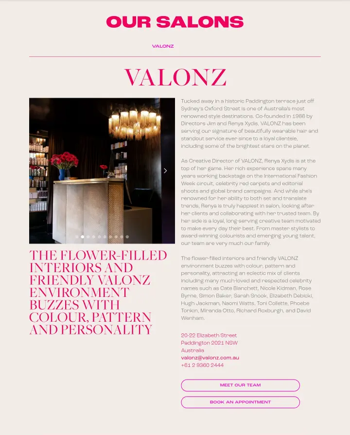 our salons on Valonz