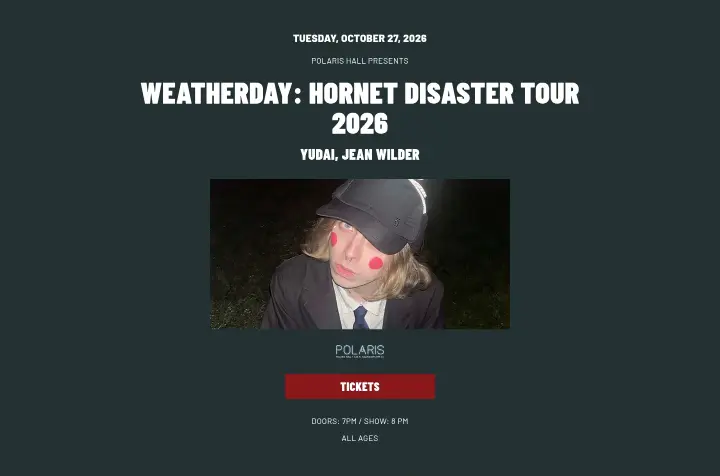 Weatherday: Hornet Disaster Tour 2026 on Mississippi Studios