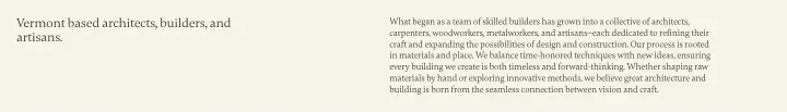 Vermont based architects, builders, and artisans on Birdseye