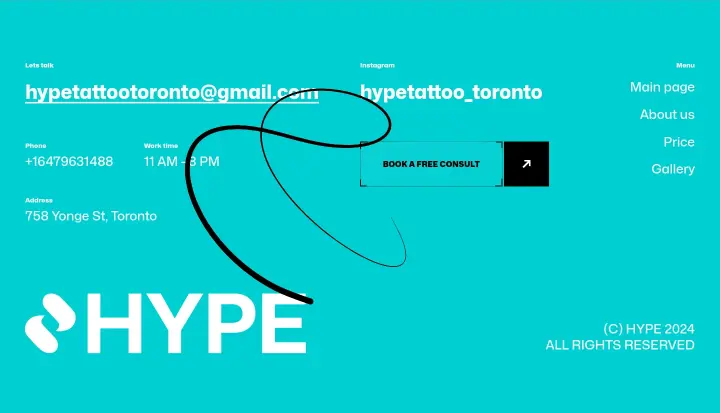 Footer on Hype Tattoo
