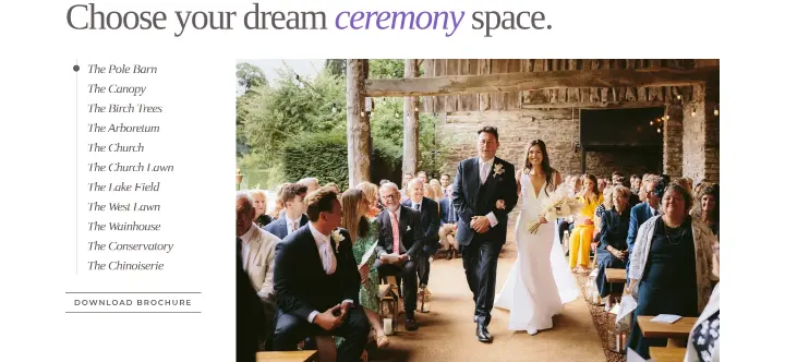 Choose your dream ceremony space on Dewsall