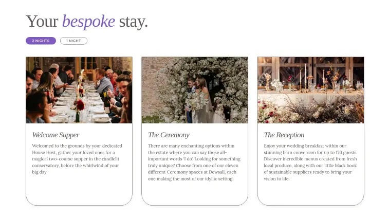 Your bespoke stay on Dewsall