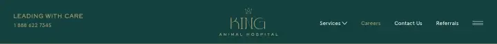 Navigation on King Animal Hospital