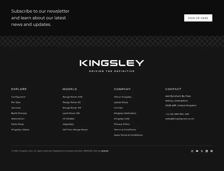 Footer on Kingsley