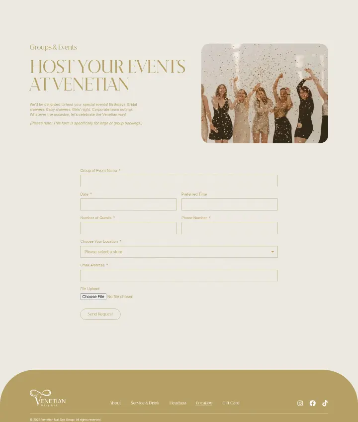 Host your events at venetian on Venetian Nail Spa