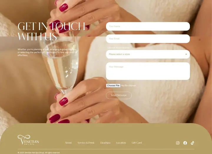Get in touch with us on Venetian Nail Spa