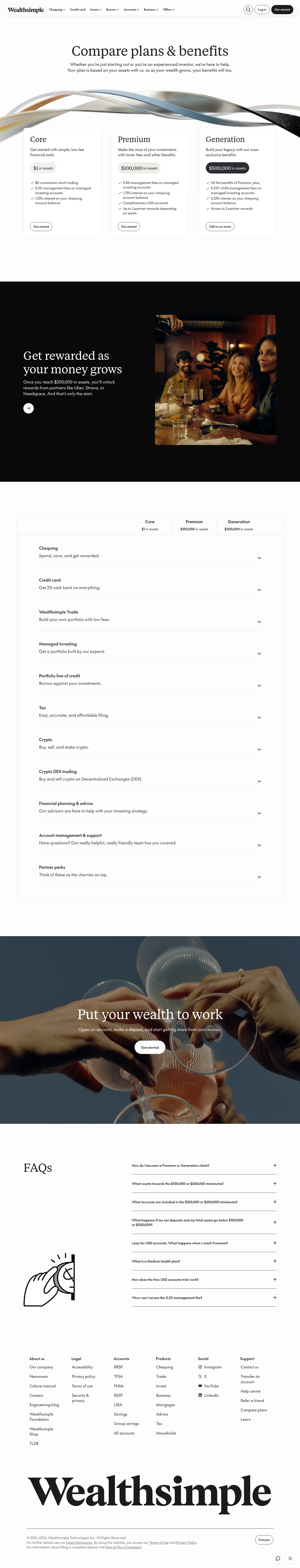 Screenshot of Wealthsimple at desktop width