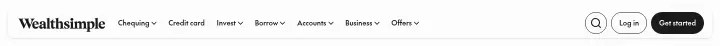 Navigation on Wealthsimple