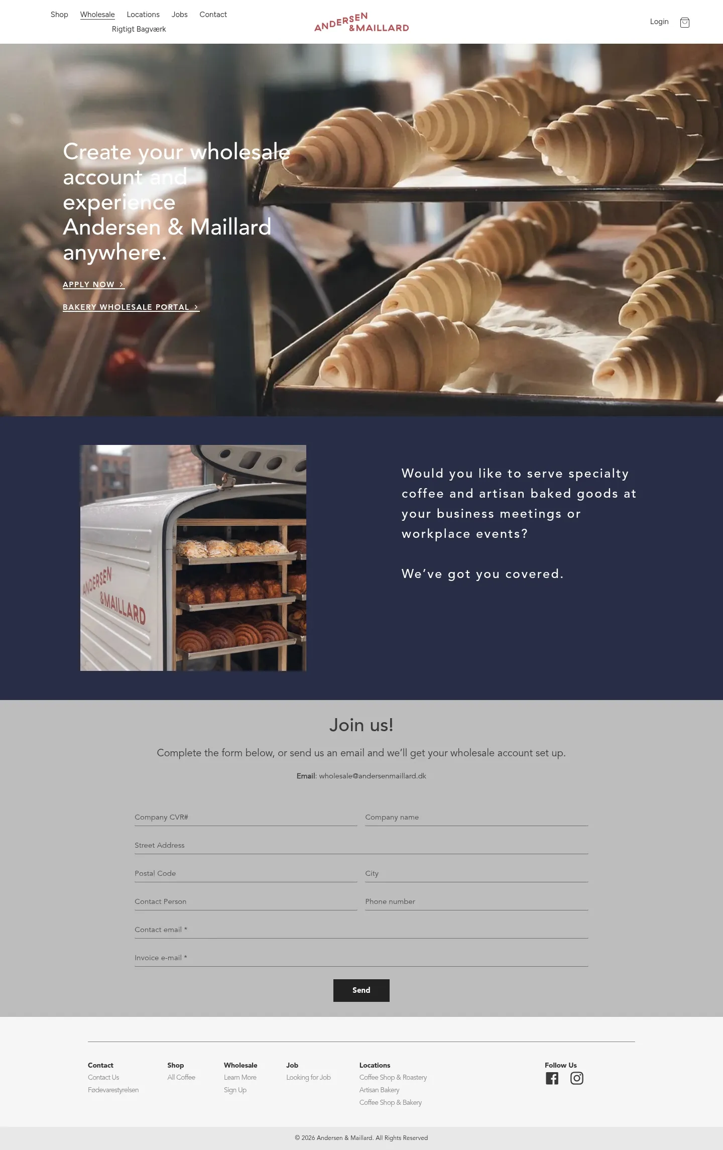 Screenshot of Andersen & Maillard at desktop width