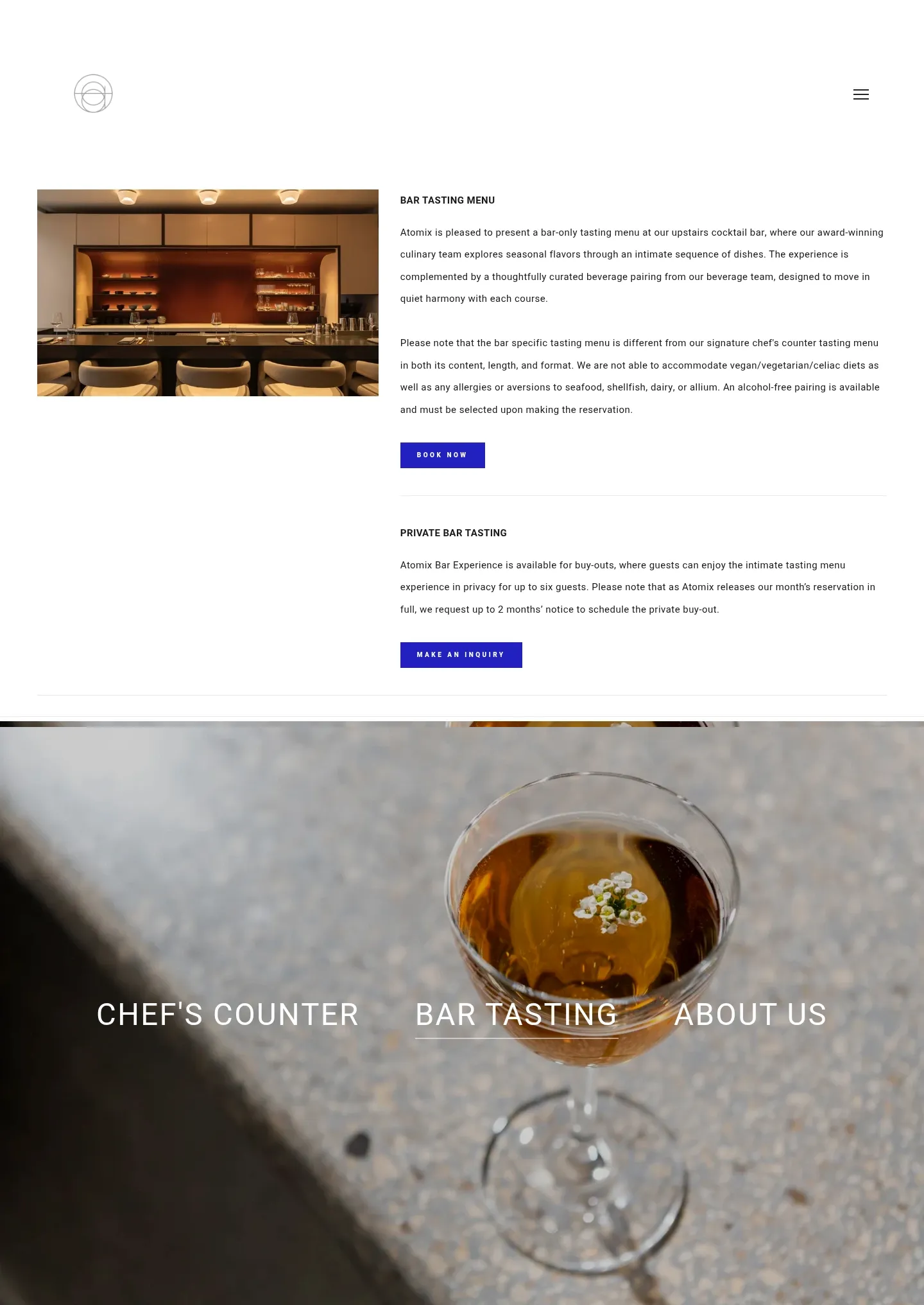 Screenshot of Atomix at desktop width