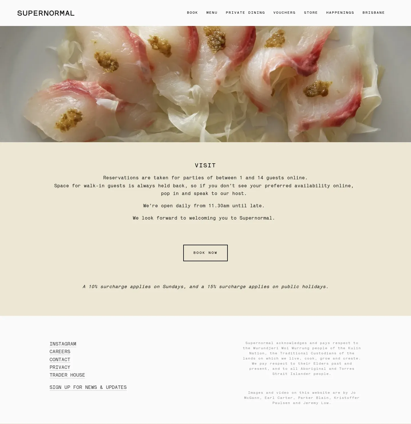 Screenshot of Supernormal at desktop width
