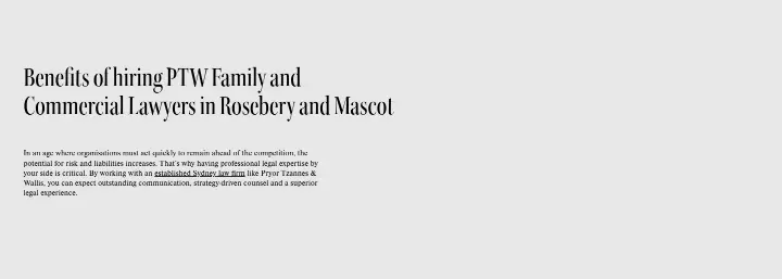 Features on Pryor Tzannes & Wallis