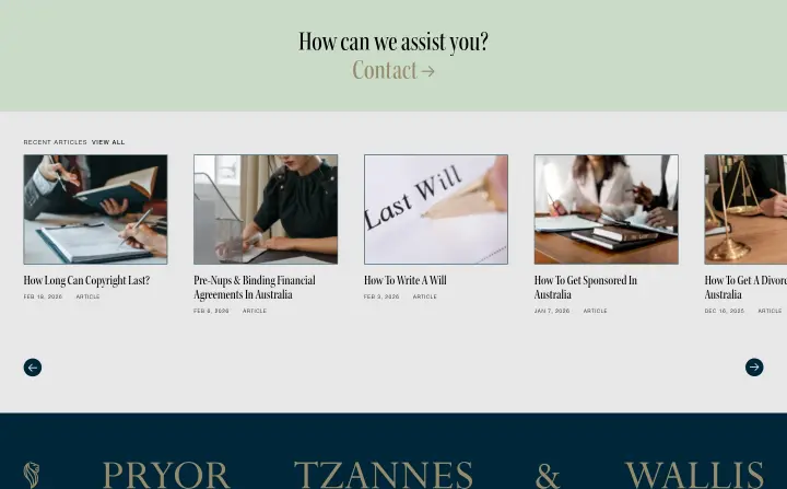 How can we assist you? on Pryor Tzannes & Wallis