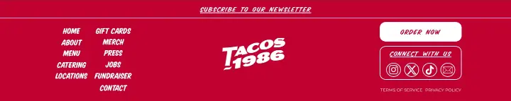 Footer on Tacos 1986