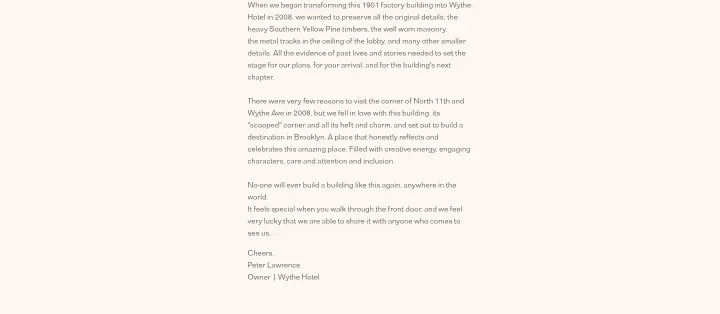 Content on Wythe Hotel