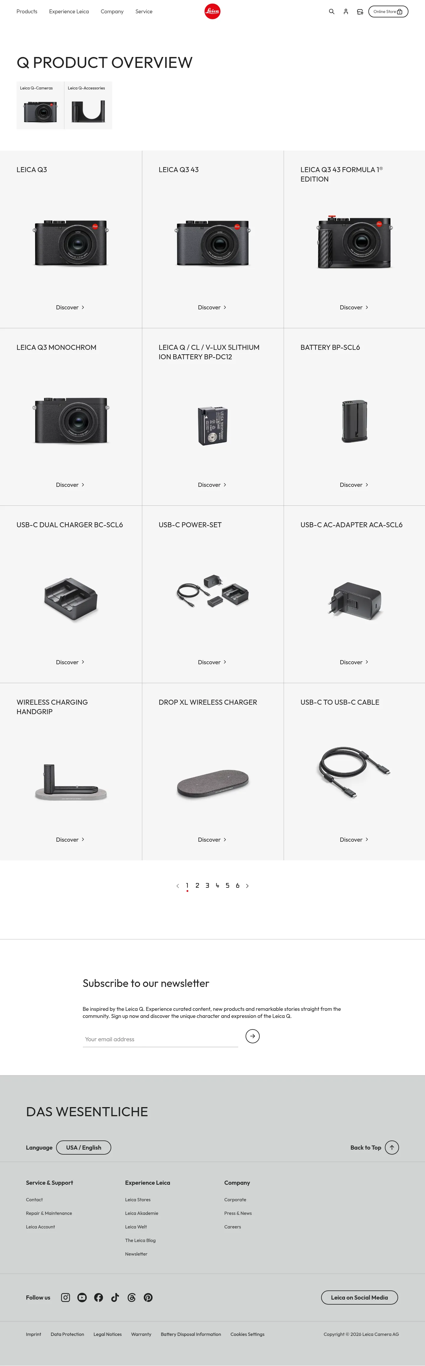 Screenshot of Leica Camera at desktop width
