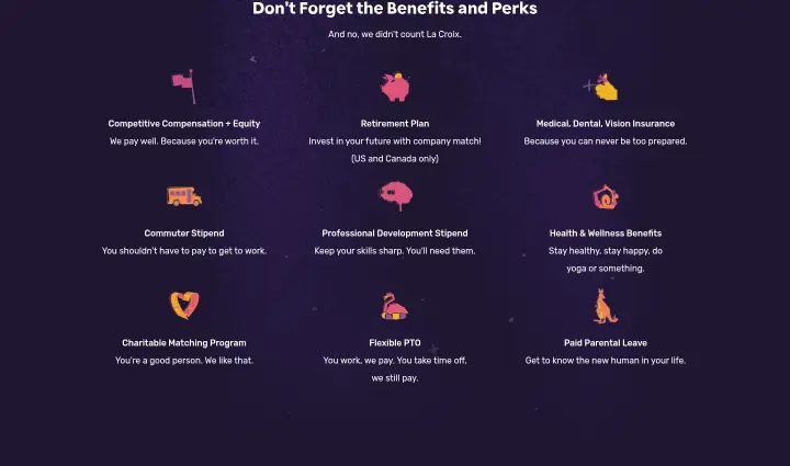 Don't Forget the Benefits and Perks on Sentry