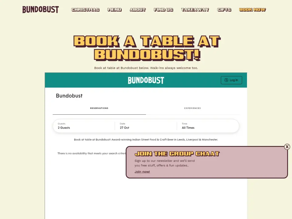 Bundobust — Booking