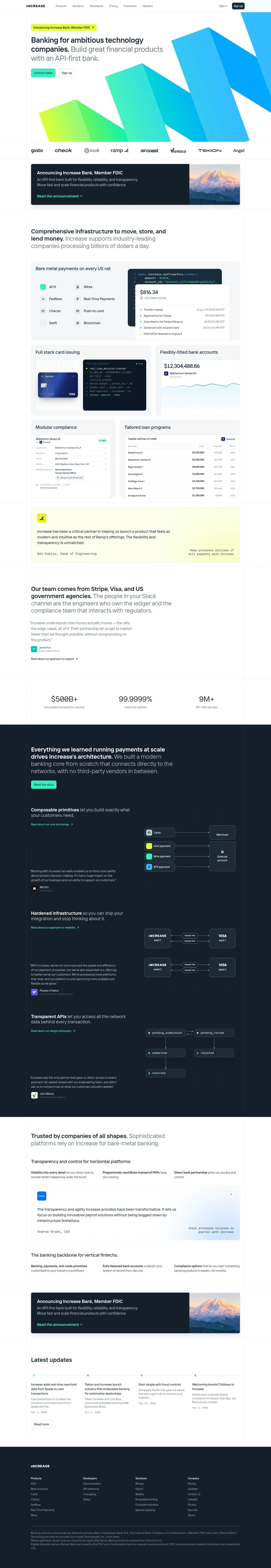 Screenshot of Increase at desktop width