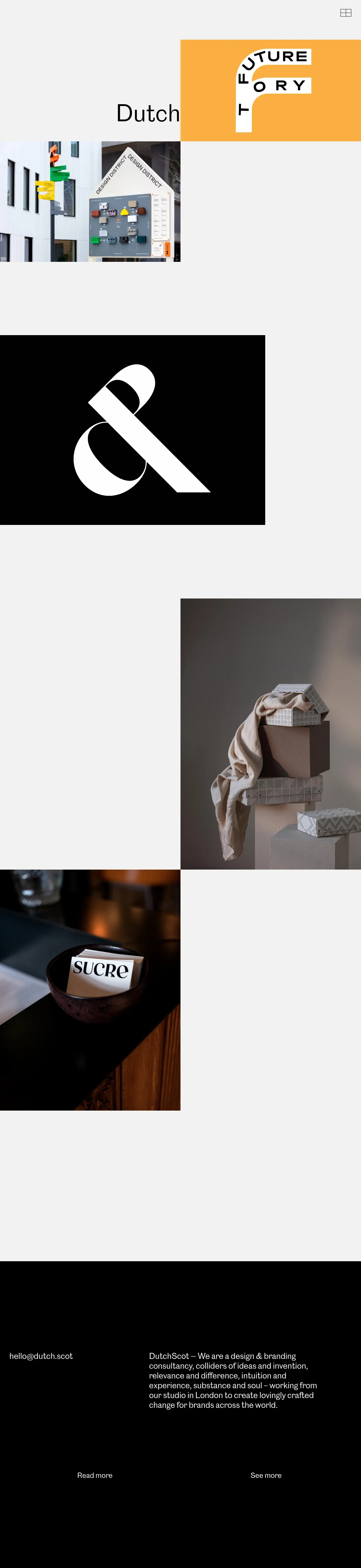 Screenshot of DutchScot at desktop width
