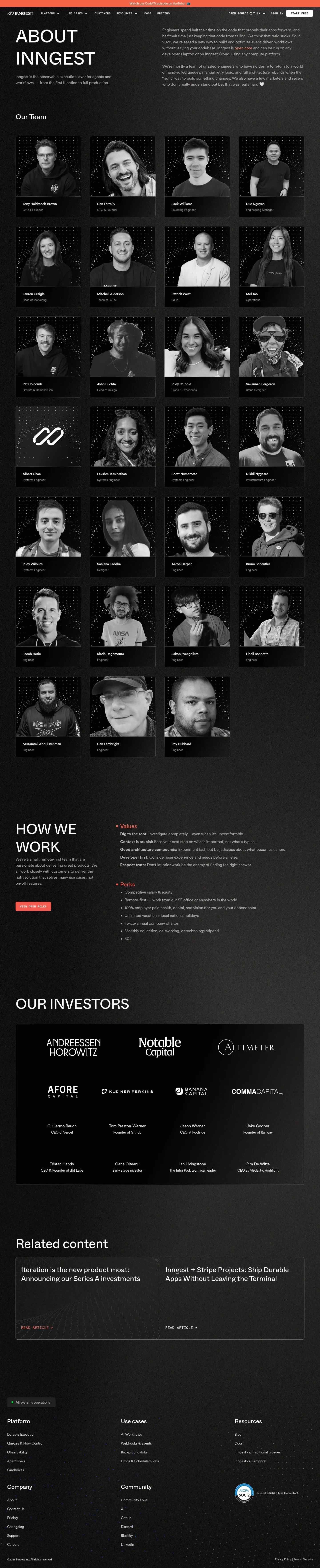 Screenshot of Inngest at desktop width