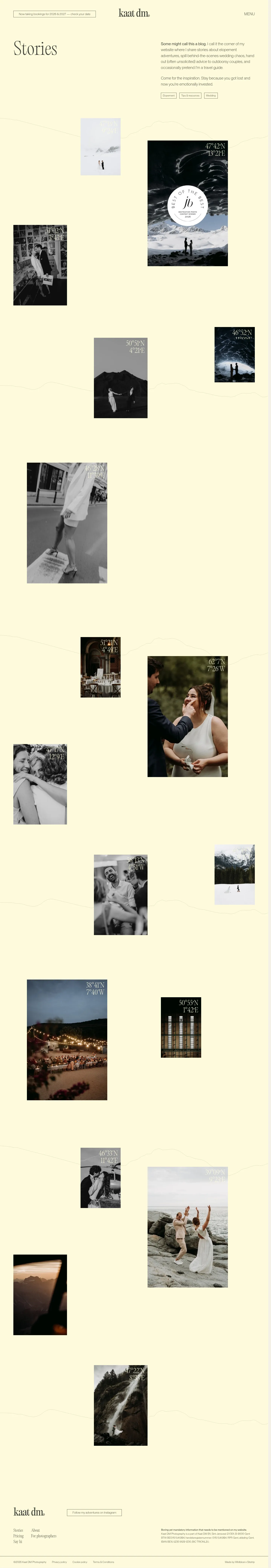 Screenshot of Kaat DM at desktop width