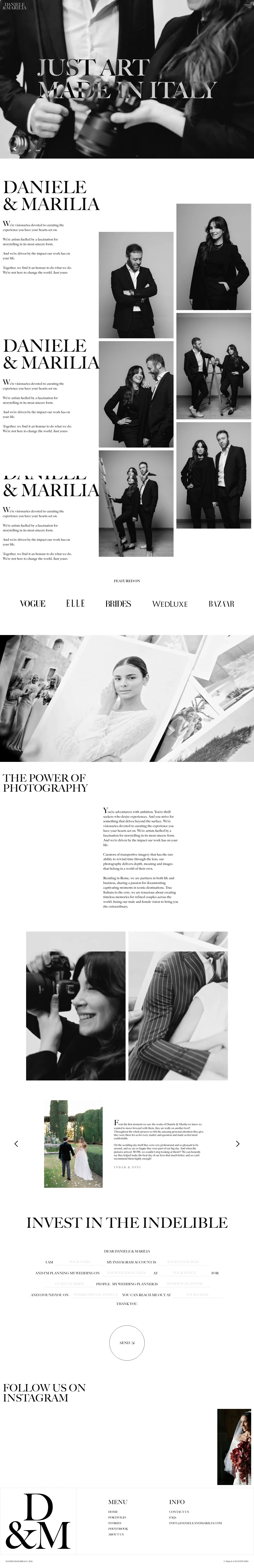 Screenshot of Daniele & Marilia at desktop width
