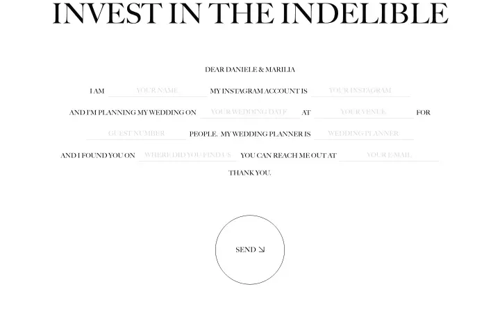 INVEST in the indelible on Daniele & Marilia