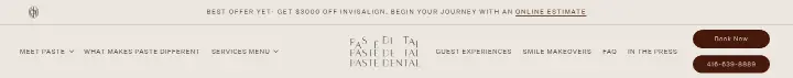 Navigation on Paste Dental