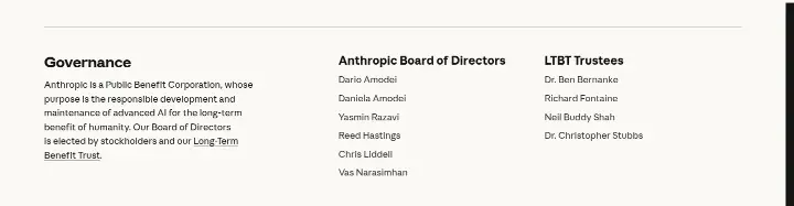 Governance on Anthropic
