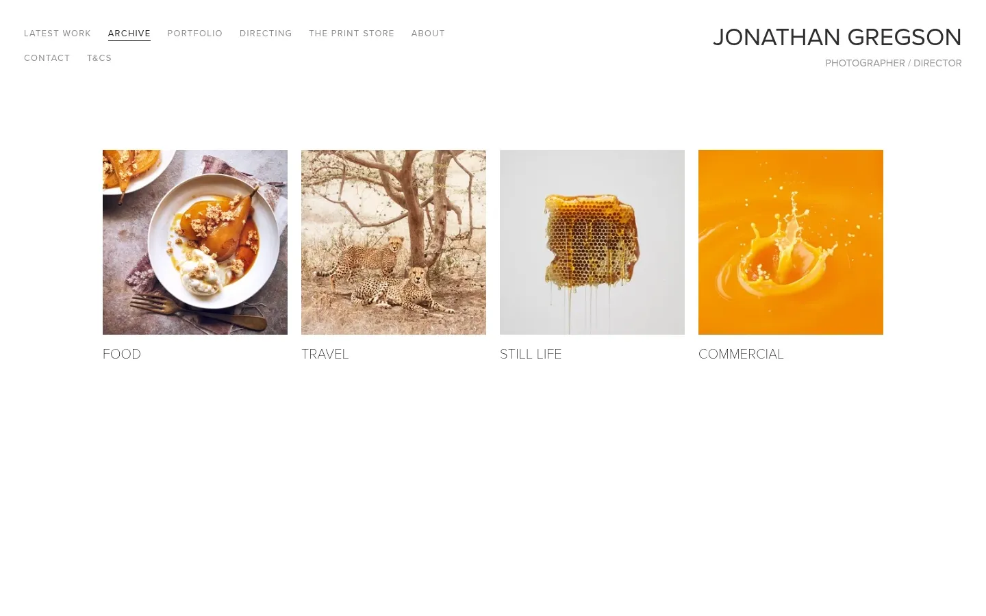 Screenshot of Jonathan Gregson at desktop width