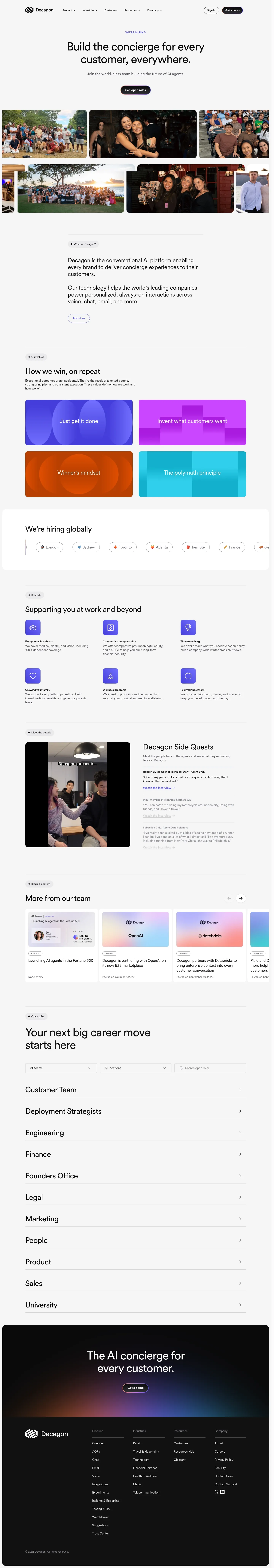 Screenshot of Decagon at desktop width