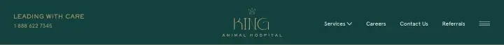 Navigation on King Animal Hospital