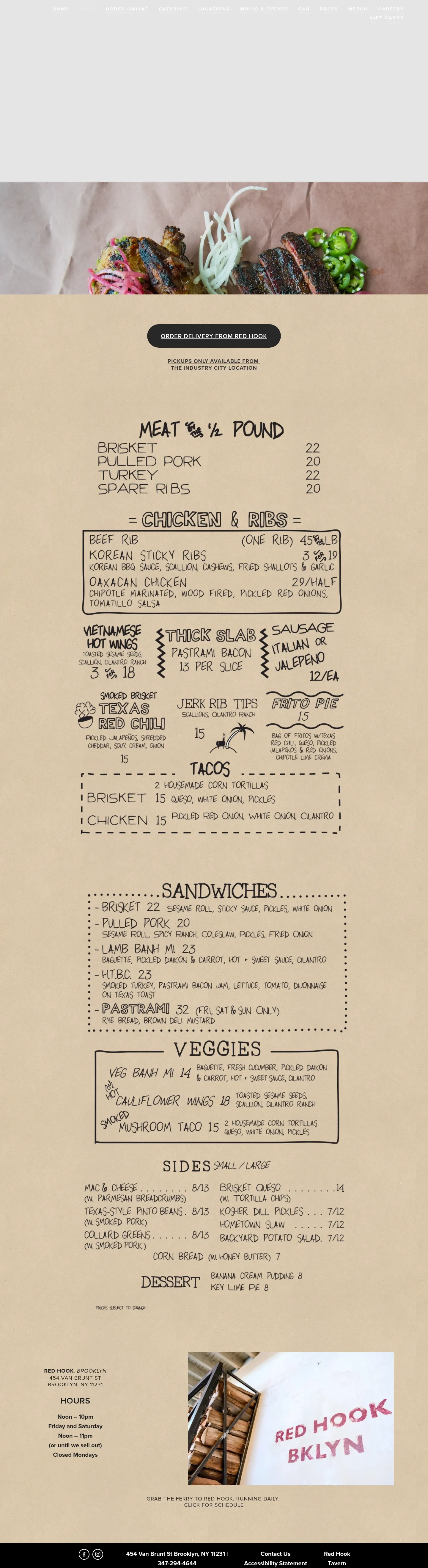 Screenshot of Hometown Bar-B-Que at desktop width