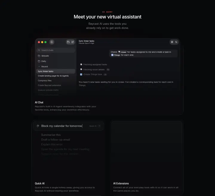 Meet your new virtual assistant on Raycast