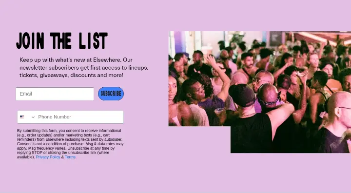 Join the list on Elsewhere