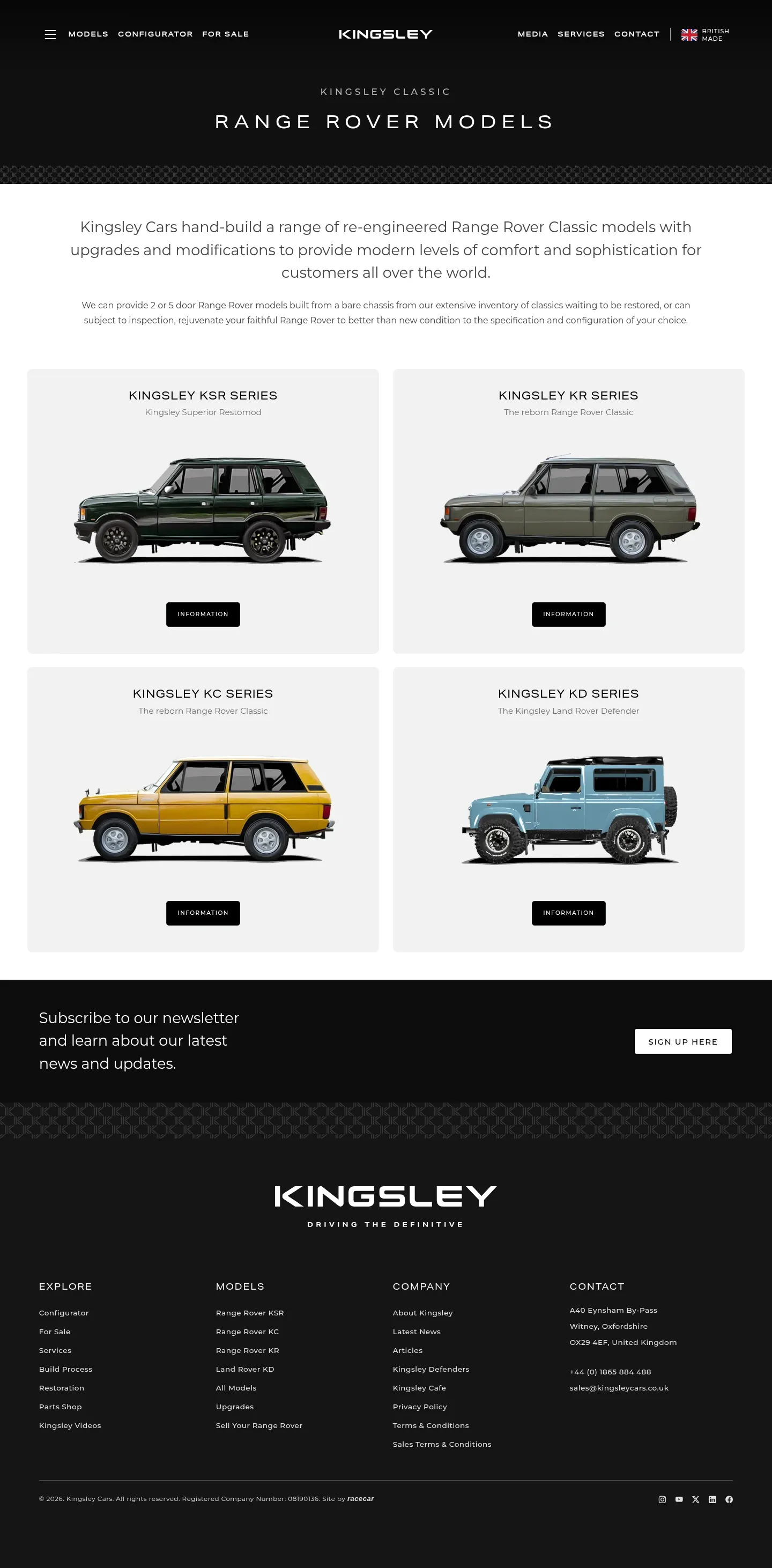 Screenshot of Kingsley at desktop width