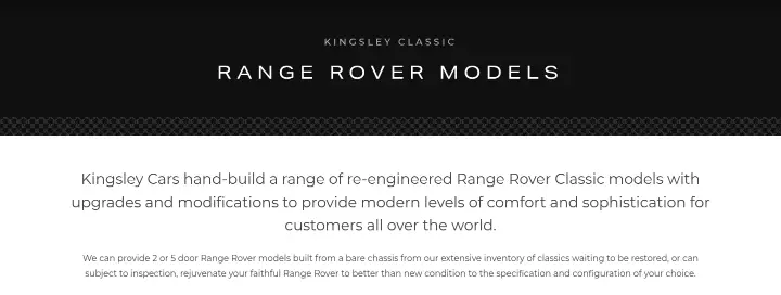 Range Rover Models on Kingsley